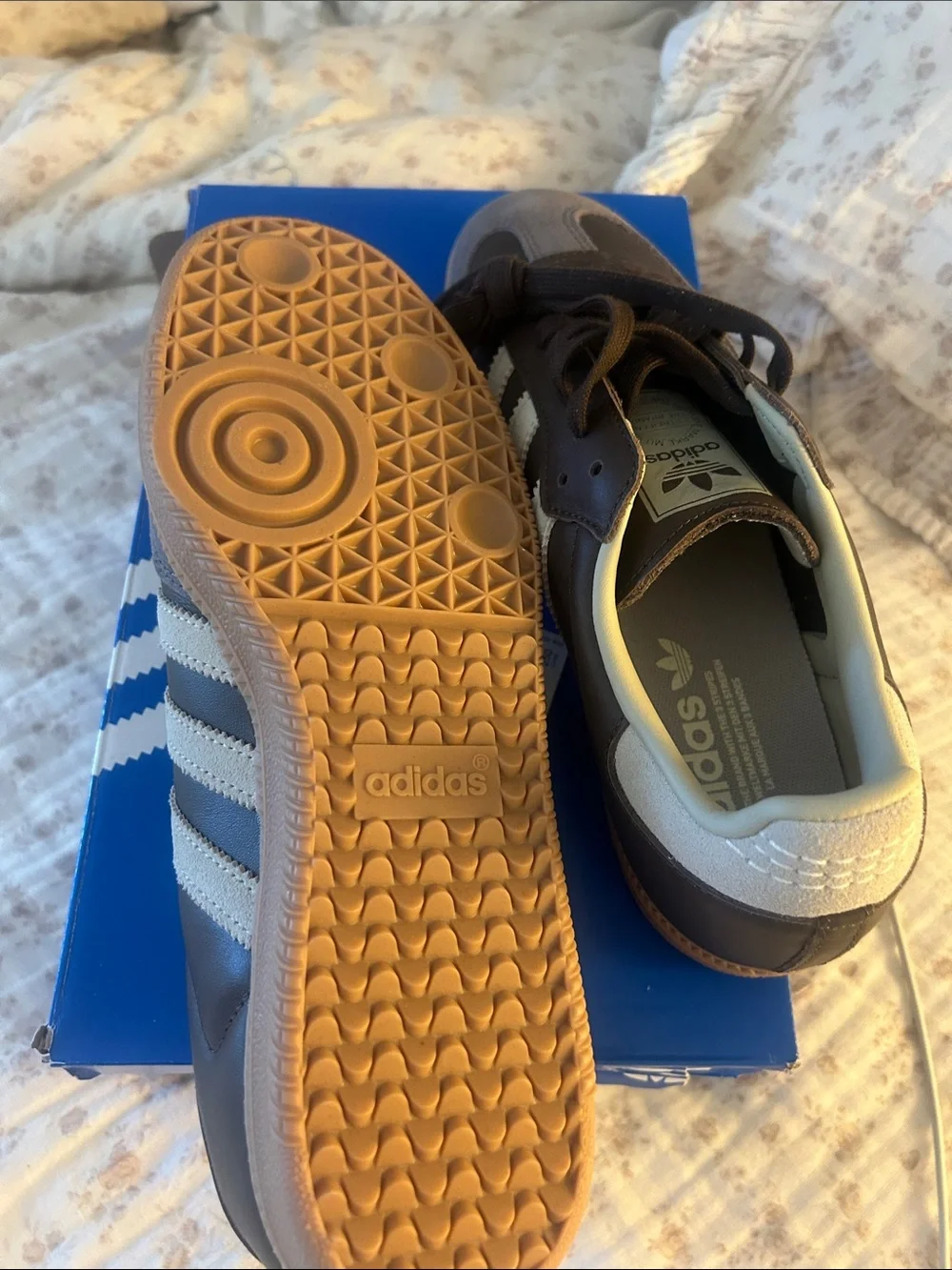 adidas Samba OG Men Sneakers — Brown with White Stripes